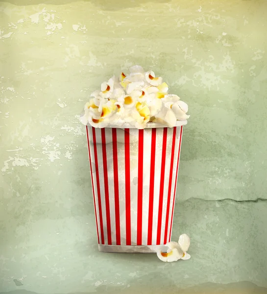 Popcorn, oude-stijl vector — Stockvector