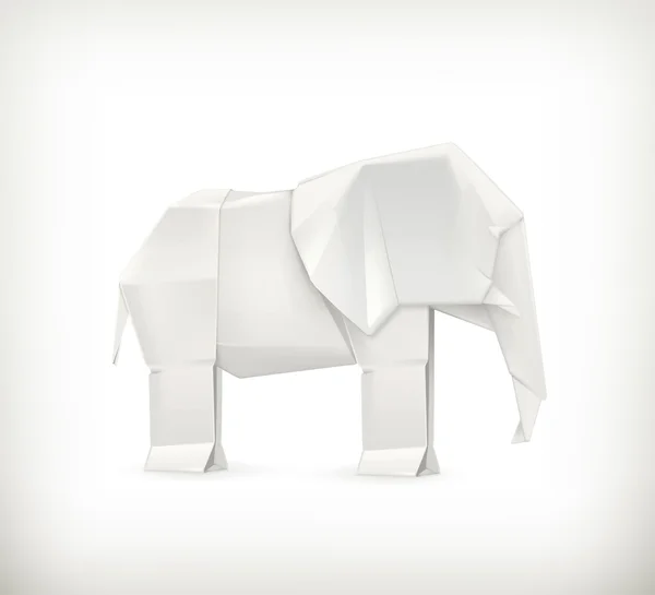 Elefante de Origami, vetor — Vetor de Stock