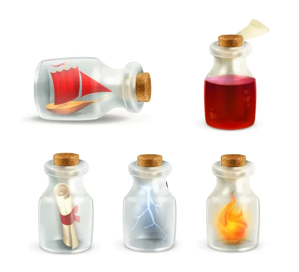 Set of jars, vector — Stock Vector