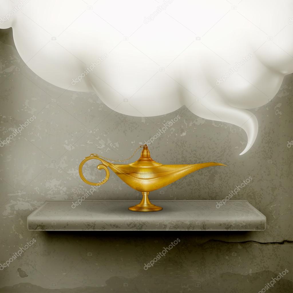 Oil Lamp, old-style vector