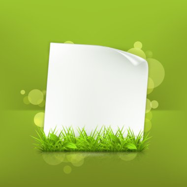 vektör çimen ve kağıt