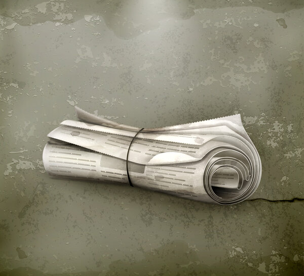 Rolled Newspaper, old-style vector