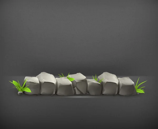 石子和草，病媒 — 图库矢量图片