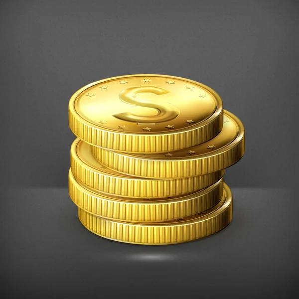 Stack of coins, vector — Stock Vector