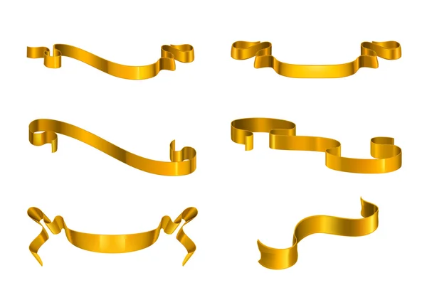 Set nastri in oro — Vettoriale Stock