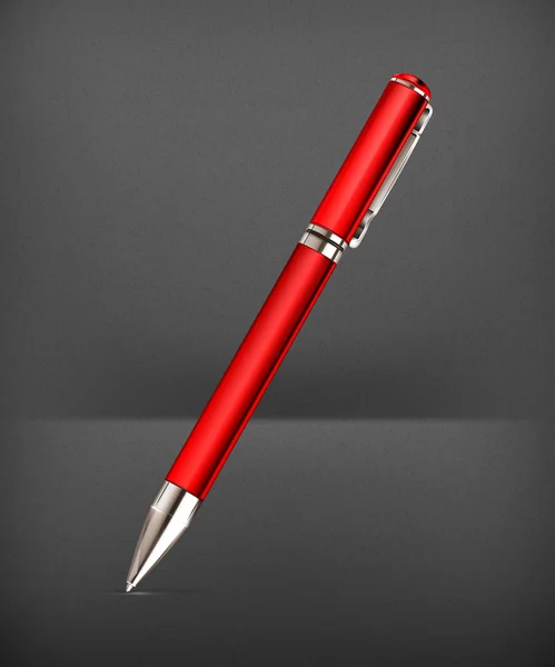 Red pen, vector — Stock Vector