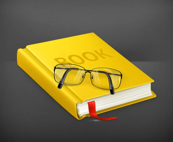 Livre et lunettes, vecteur — Image vectorielle