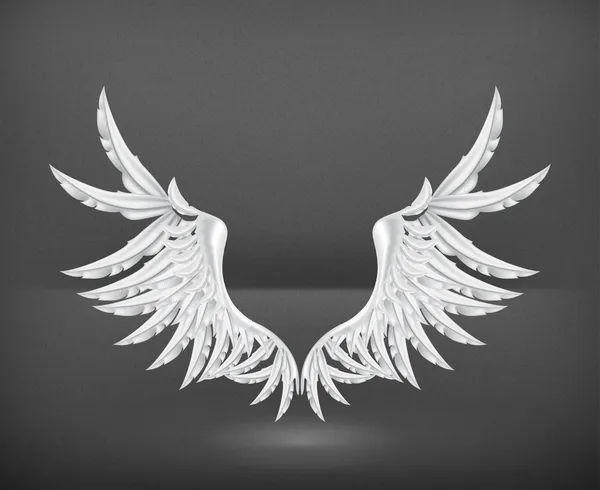 Vleugels wit, vector — Stockvector