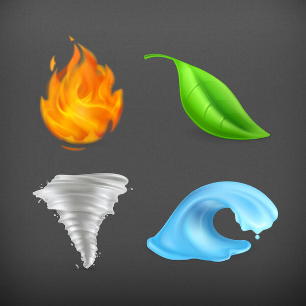 Natural elements, vector