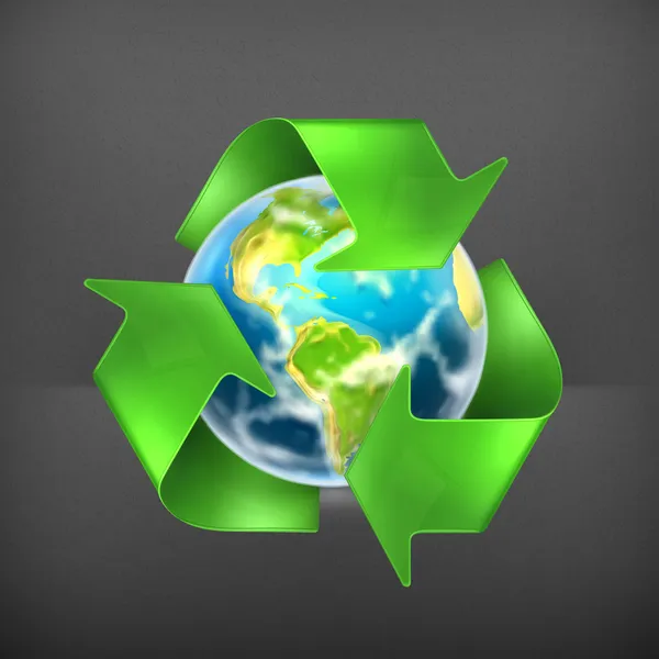 Recycling Earth, vector — Stock Vector