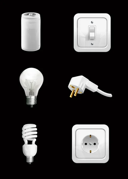 Appareil électrique sur noir — Image vectorielle