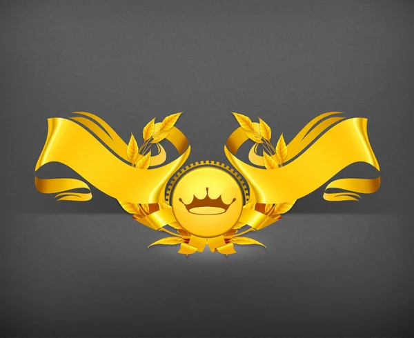 Embleem goud, vector — Stockvector