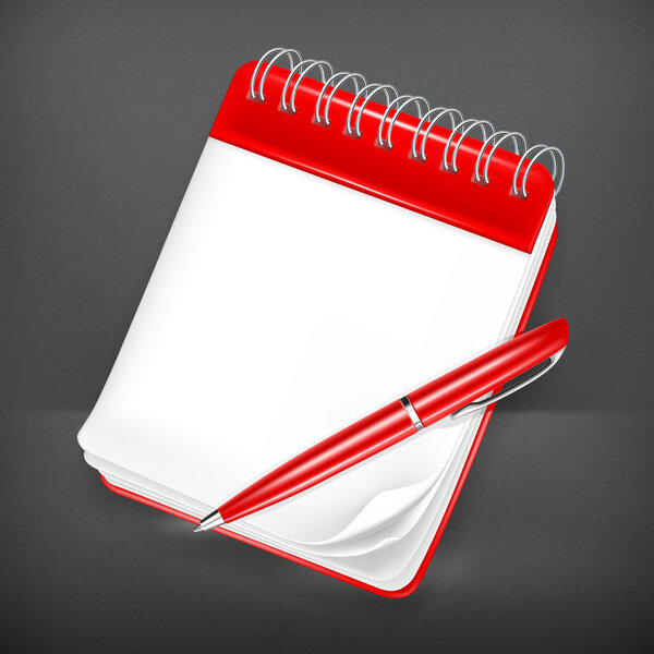 Спиральная записная книжка с ручкой
