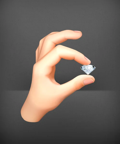 Diamante en la mano vector — Archivo Imágenes Vectoriales