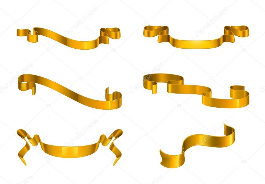 Gold ribbons set