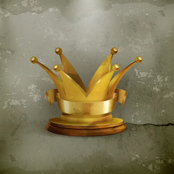 Golden crown, old-style vector — Stock Vector