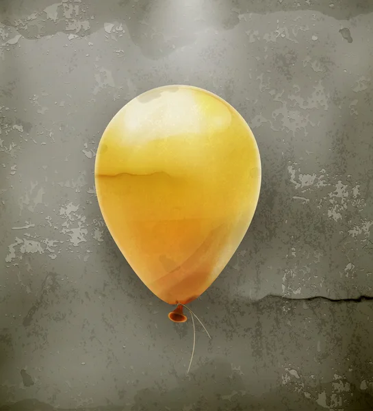 Ballon jouet jaune, vecteur à l'ancienne — Image vectorielle