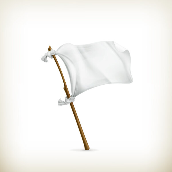 Белый флаг, вектор

