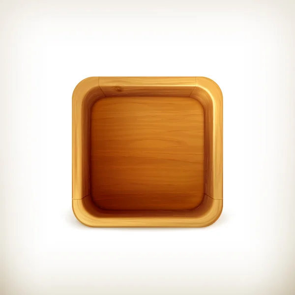 Wooden box app icon, vector — Stock Vector
