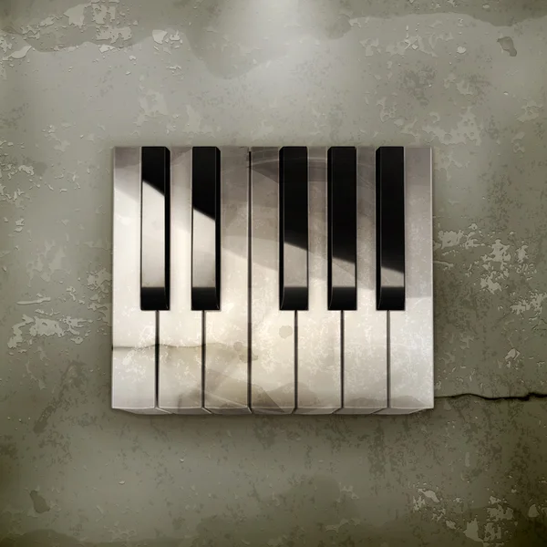 Octave, clavier piano vecteur à l'ancienne — Image vectorielle