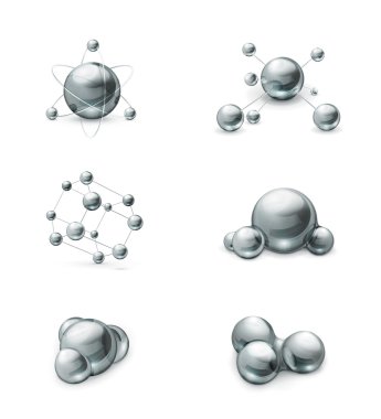 Molecule icon vector set clipart