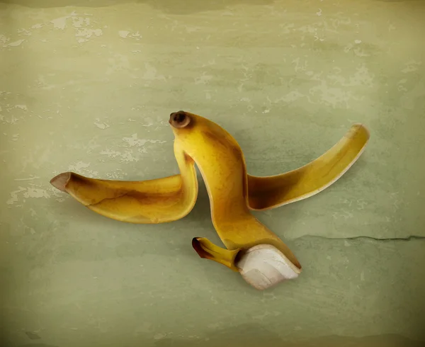 Banana peel gamla stil vektor — Stock vektor