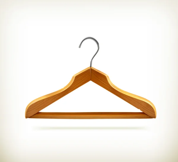 Wooden clothes hangers vector icon — Stock Vector