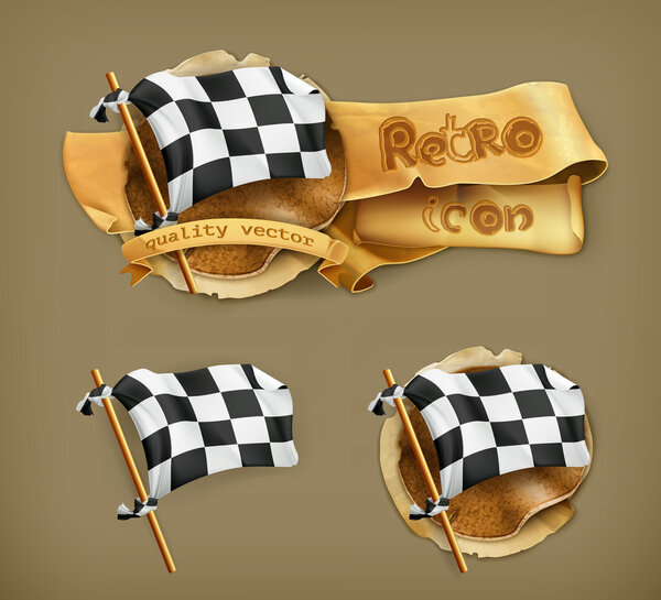 Checkered flag, vector