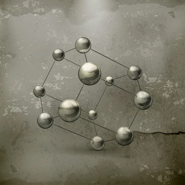 Icono de molécula viejo vector de estilo — Archivo Imágenes Vectoriales