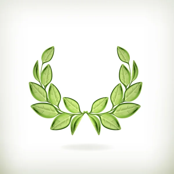 Corona de laurel, vector de premio verde — Archivo Imágenes Vectoriales