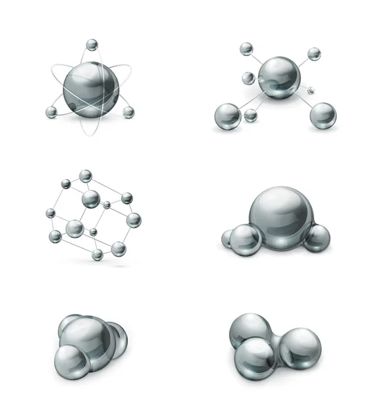 Ensemble vectoriel icône molécule — Image vectorielle