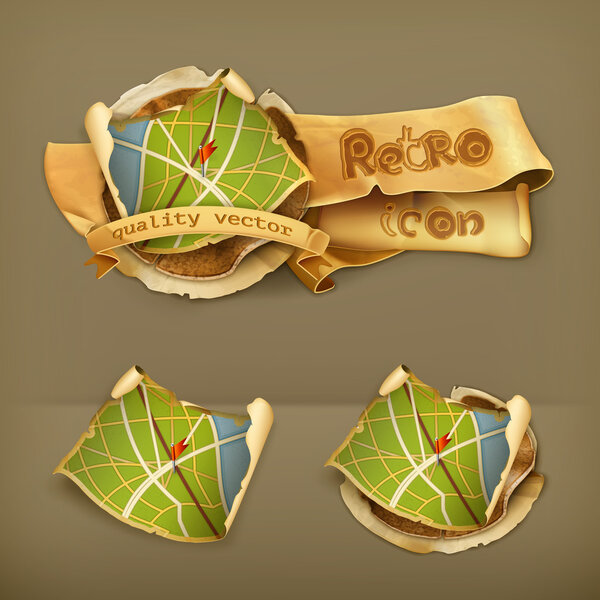 Map Old, vector icon