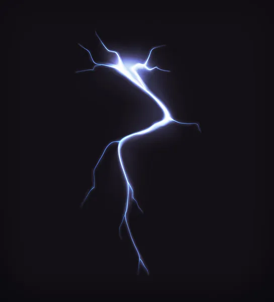 Lightning on black vector — Stock Vector