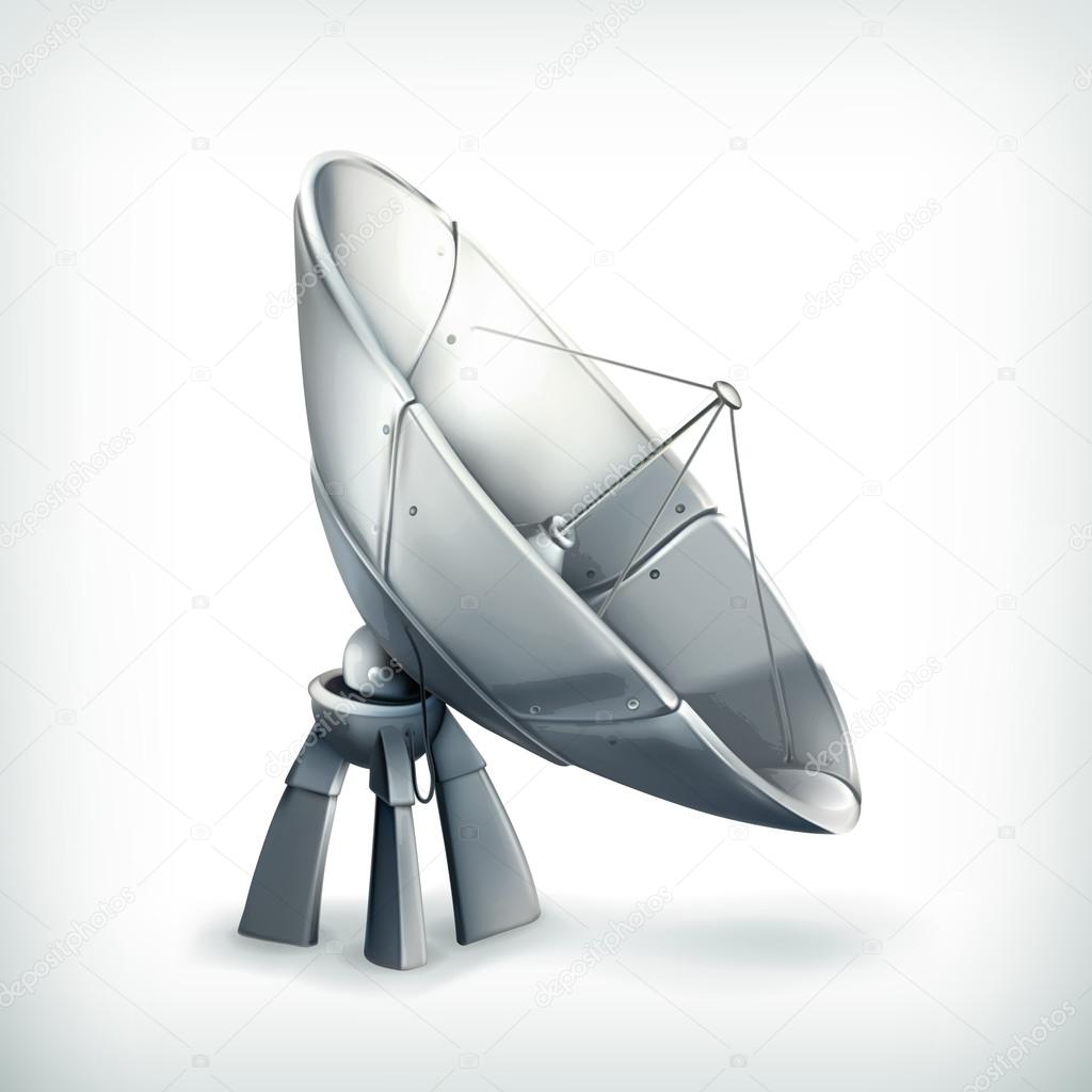 Parabolic antenna, vector icon