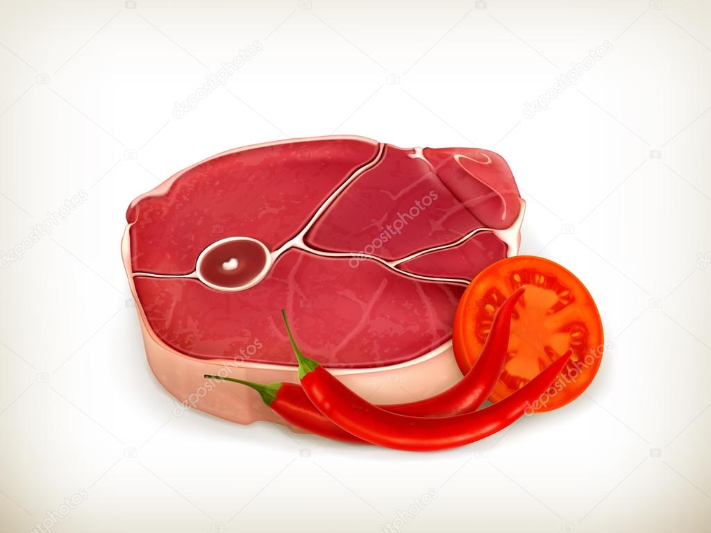 Beef steak with vegetables vector