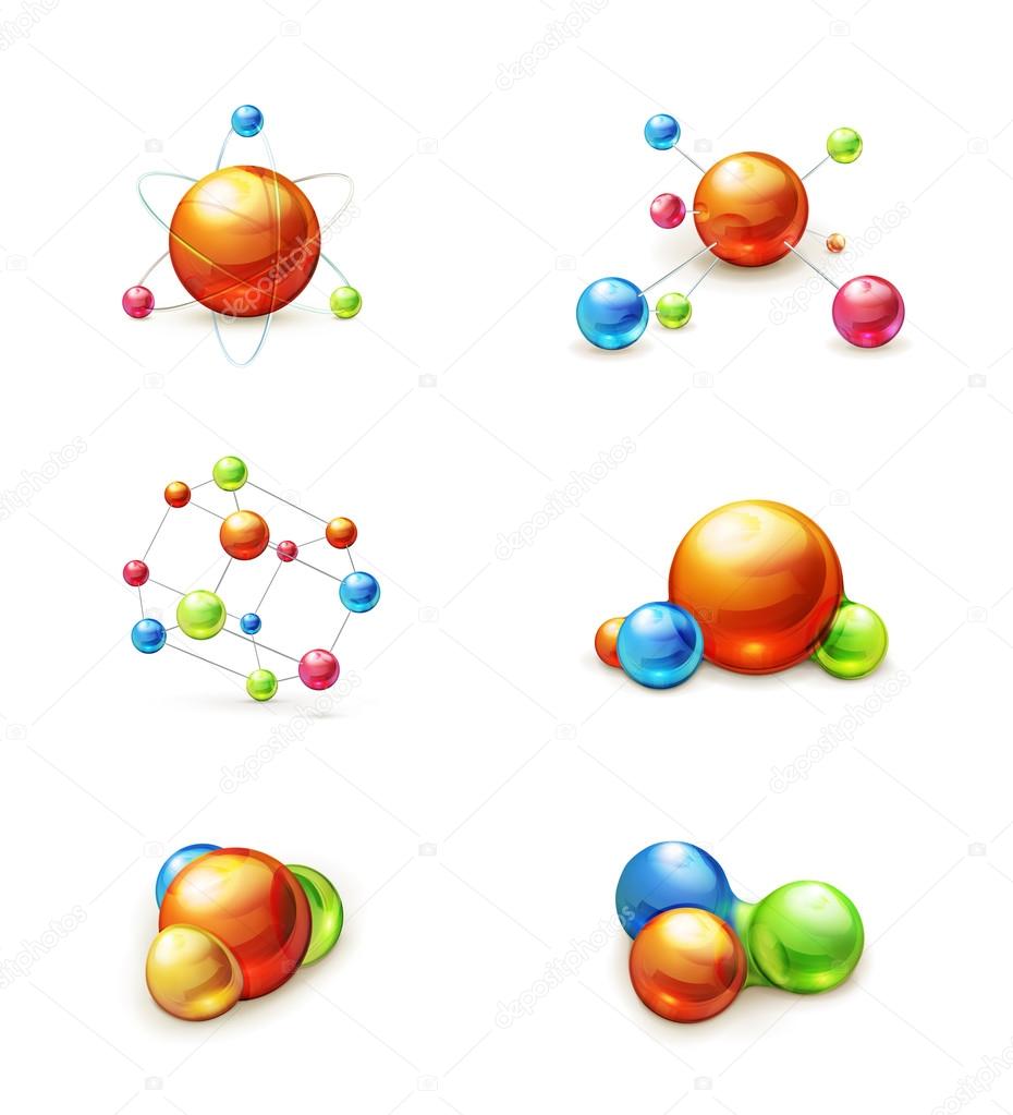 Molecule icon vector set