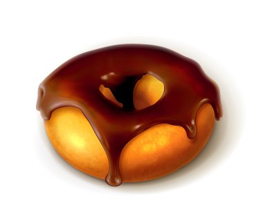 Ring donut in chocolate glaze clipart