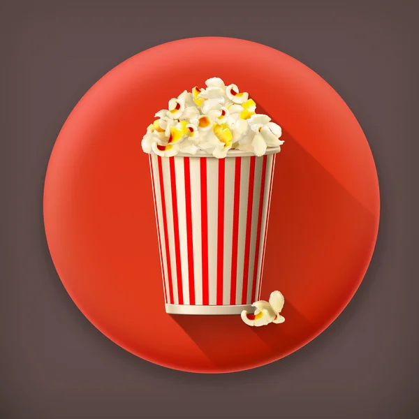 Icona vettoriale ombra lunga popcorn — Vettoriale Stock