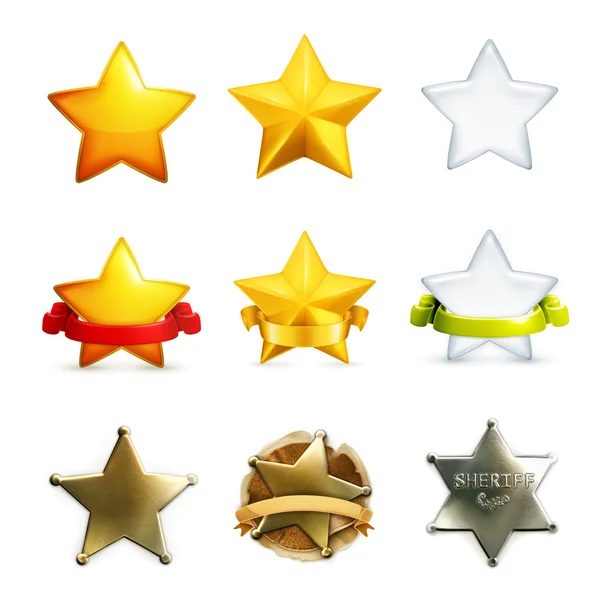 Conjunto de iconos estrellas, vector — Vector de stock