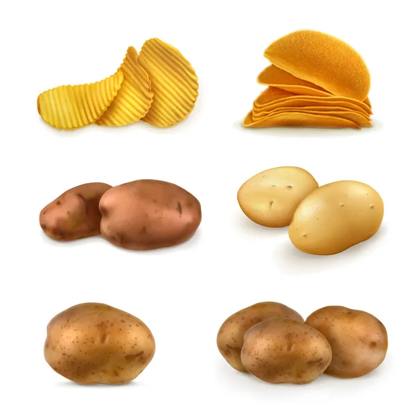 Patates set vektör — Stok Vektör