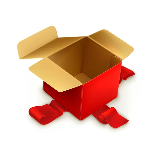 Prázdná dárková krabice, vektor — Stockový vektor