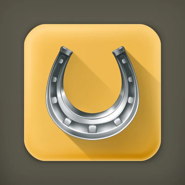 Lucky horseshoe, långa skugga vektor icon — Stock vektor