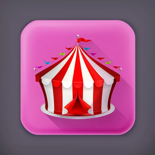 Circus, long shadow vector icon — Stock Vector