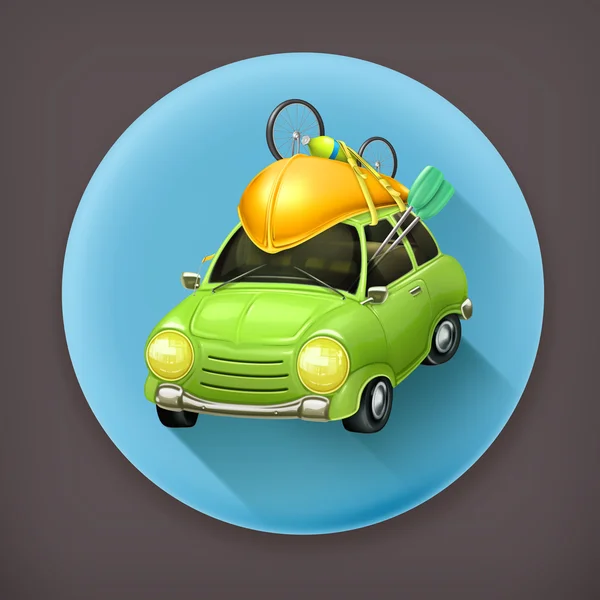 Viaje en coche icono largo vector sombra — Vector de stock