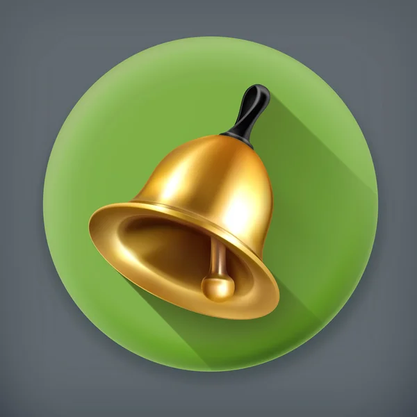 Bell, långa skugga vektor icon — Stock vektor