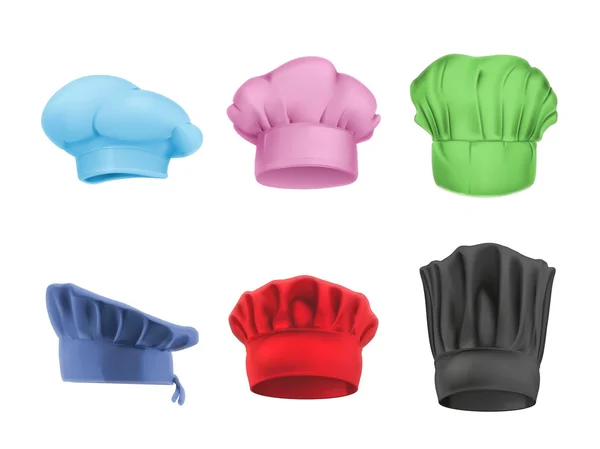 Chapeaux de chef multicolores, ensemble vectoriel — Image vectorielle