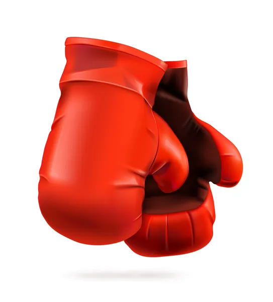 Червоні боксерські рукавички, детальна векторна ілюстрація — стоковий вектор