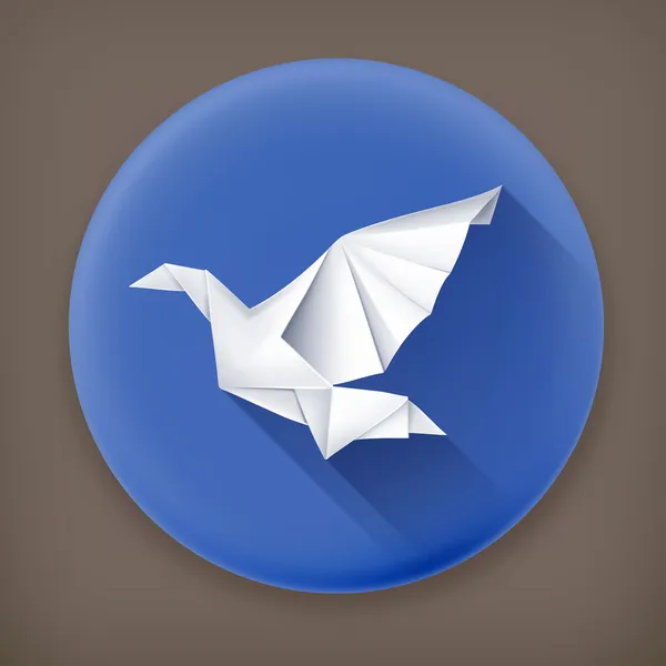 Papier dove, lange schaduw vector pictogram — Stockvector