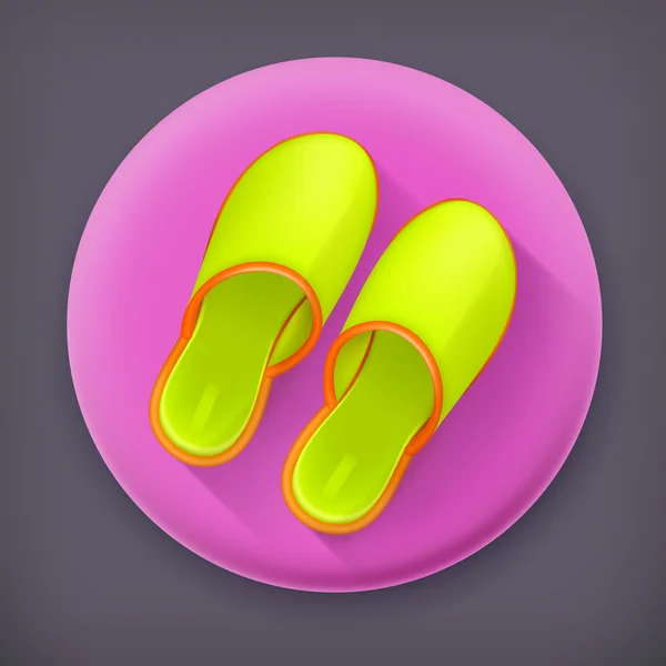 Slippers, long shadow vector icon — Stock Vector