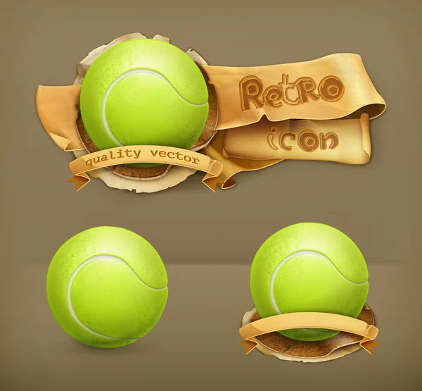 Pelota de tenis, icono de vector — Vector de stock